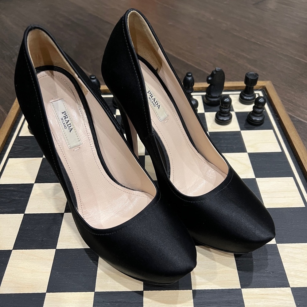 Prada Satin platform pumps